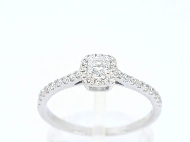 Diamond point - witgouden ring met diamanten - hearts and arrows - afbeelding 1 van  11