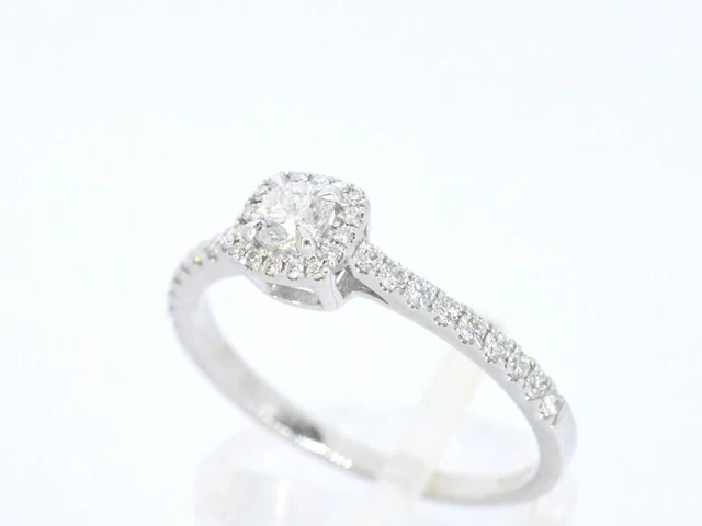 Diamond point - witgouden ring met diamanten - hearts and arrows - afbeelding 3 van  11