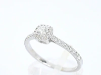 Diamond point - witgouden ring met diamanten - hearts and arrows - afbeelding 3 van  11