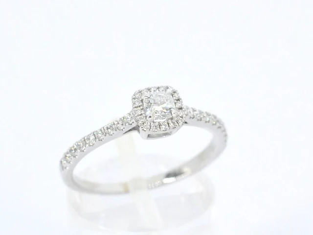 Diamond point - witgouden ring met diamanten - hearts and arrows - afbeelding 4 van  11