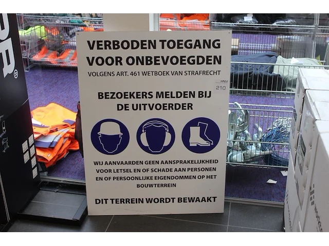 Dibond waarschuwingsbord 72 x 96 cm - afbeelding 1 van  2