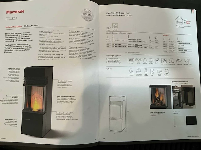 Dielle marstrale 60 glass pelletkachel - afbeelding 3 van  10