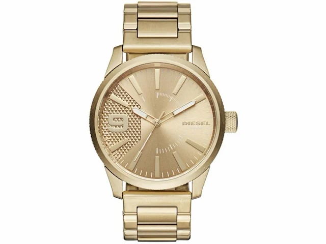 Diesel dz1761 mens rasp goudkleurige roestvrijstalen horloge - afbeelding 1 van  3