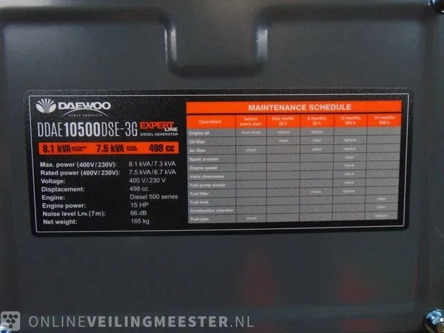 Diesel generator daewoo, ddae10500dse-3g, bouwjaar 2023 - afbeelding 3 van  7