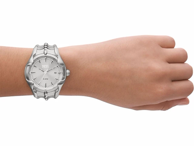 Diesel herenhorloge vert quartz3 hands date movement 44mm met roestvrij stalen armband - afbeelding 4 van  4