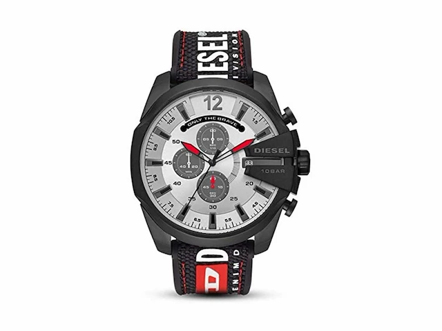 Diesel mega chief horloge chronograaf zwart nylon - afbeelding 1 van  1