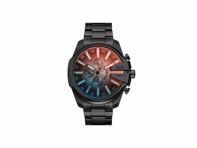 Diesel mega chief slim horloge voor heren chronograaf uurwerk met roestvrij stalen band - afbeelding 1 van  3