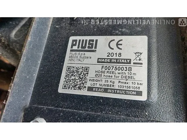 Diesel slanghaspel piusi, f0075003b, bouwjaar 2018 - afbeelding 9 van  9