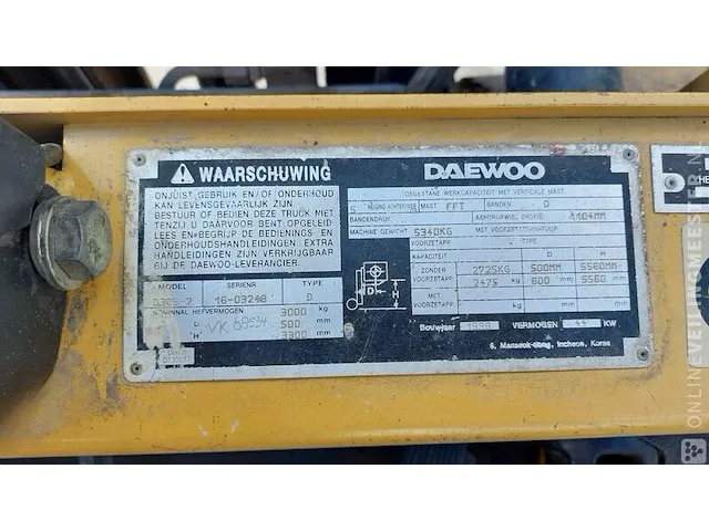 Diesel vorkheftruck daewoo, d30s, bouwjaar 1998 - afbeelding 27 van  33