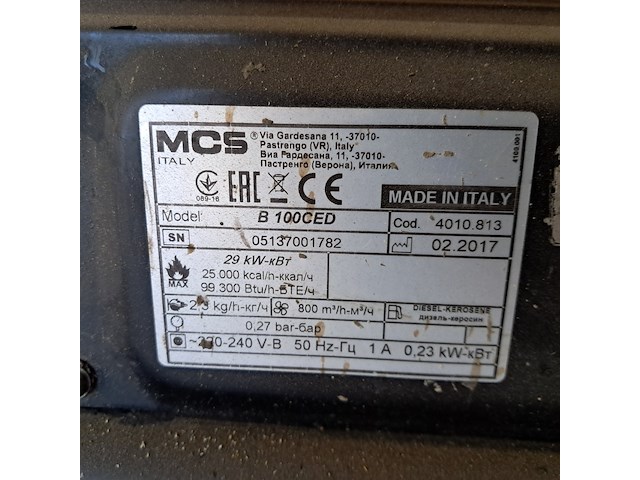 Dieselheater 36kw 230v master, b100ced, bouwjaar 2017 - afbeelding 5 van  5