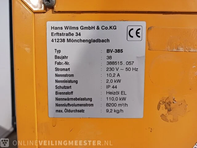 Dieselkachel indirect 134 kw wilms, bv 385, bouwjaar 2012 - afbeelding 3 van  12