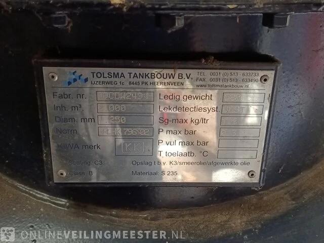 Dieseltank met vulpistool tolsma tankbouw, 2000 kg - afbeelding 8 van  12