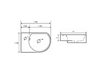Differnz appollo wastafel, kraan rechts wit - afbeelding 2 van  2