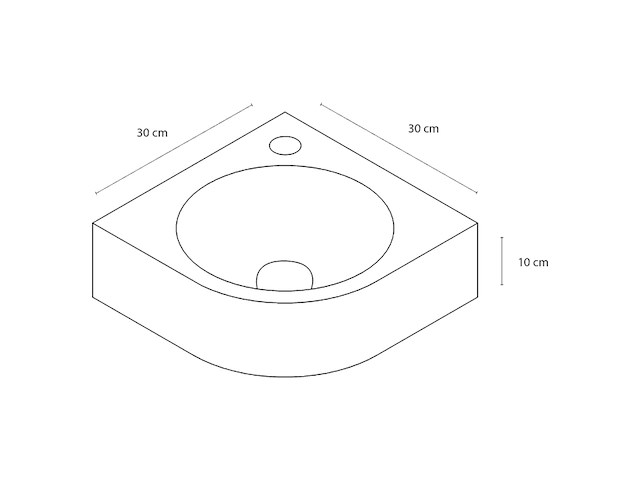 Differnz cleo hoekfontein wit 30x30x10 cm - afbeelding 3 van  5