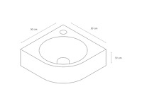 Differnz cleo hoekfontein wit 30x30x10 cm - afbeelding 3 van  5