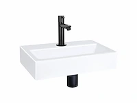 Differnz flat fonteinset 38x24x8cm rechthoek 1 kraangat recht matte zwarte kraan keramiek wit - afbeelding 1 van  1