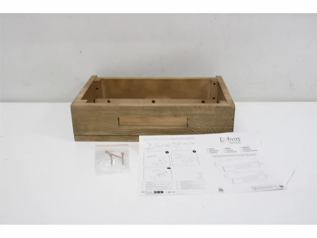 Differnz fonteinblad met uitsparing voor handdoek 40 x 25 x 10 cm bruin eiken - afbeelding 2 van  2