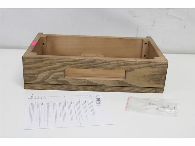 Differnz fonteinblad met uitsparing voor handdoek 40 x 25 x 10 cm bruin eiken - afbeelding 2 van  3