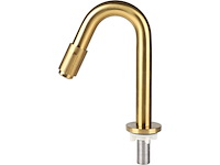 Differnz fonteinkraan gebogen 19cm mat goud - afbeelding 1 van  1