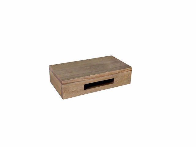 Differnz fonteinplank 40x25x10cm rechthoek met handdoekhouder bruin eiken - afbeelding 1 van  3