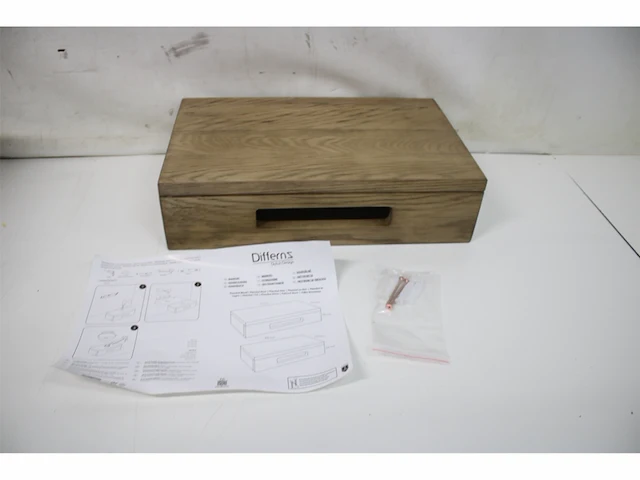 Differnz fonteinplank 40x25x10cm rechthoek met handdoekhouder bruin eiken - afbeelding 3 van  3