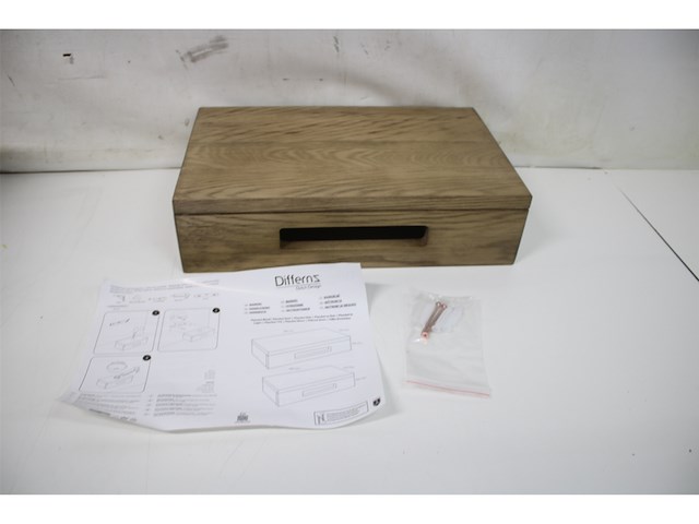 Differnz fonteinplank 40x25x10cm rechthoek met handdoekhouder bruin eiken - afbeelding 3 van  3