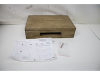 Differnz fonteinplank 40x25x10cm rechthoek met handdoekhouder bruin eiken - afbeelding 3 van  3