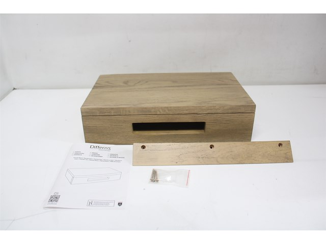 Differnz fonteinplank 40x25x10cm rechthoek met handdoekhouder bruin eiken - afbeelding 3 van  3