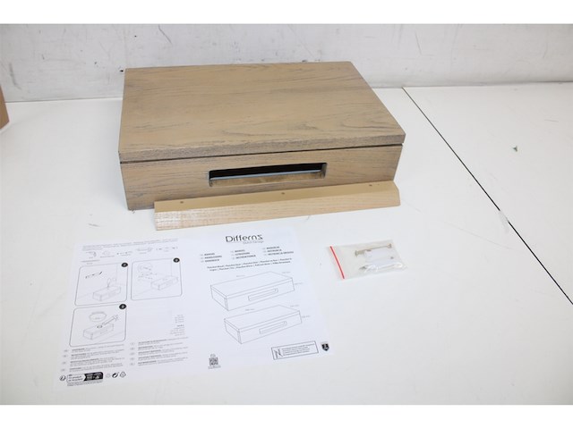 Differnz fonteinplank 40x25x10cm rechthoek met handdoekhouder eiken - afbeelding 2 van  2