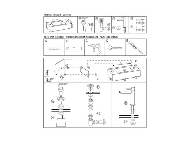 Differnz fonteinset sapon - met unieke ingebouwde zeepdispenser wit - afbeelding 4 van  4