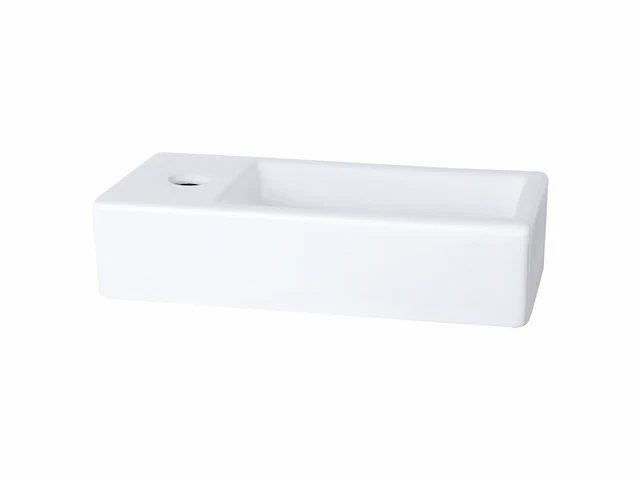 Differnz ravo fontein kraangat links wasbak keramiek wit 38.5 x 18.5 x 9 cm - afbeelding 1 van  1