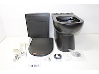 Differnz staand toilet duoblok spoelrandloos met softclose en quickrelease zitting mat zwart - afbeelding 2 van  3