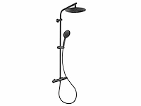 Differnz thermoline regendouche thermostatisch rond 25 cm handdouche 12 cm doucheset mat zwart - afbeelding 1 van  3