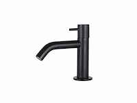 Differnz wastafelkraan gebogen - kraan koud water - toiletkraan - mat zwart - afbeelding 1 van  2