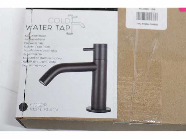 Differnz wastafelkraan gebogen - kraan koud water - toiletkraan - mat zwart - afbeelding 2 van  2