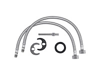 Differnz wastafelkraan recht mengkraan koud en warm toiletkraan mat chroom - afbeelding 2 van  2