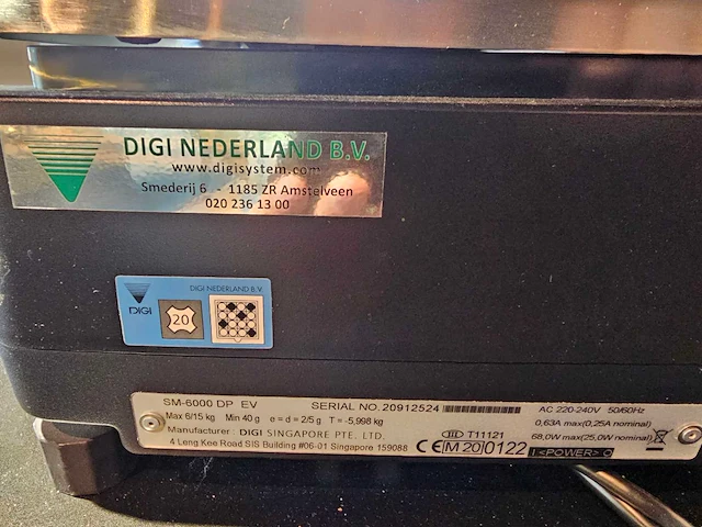 Digi - 2020 - sm-6000dp ev - digitale weegschaal kassasysteem met verifone pinautomaat - afbeelding 2 van  10