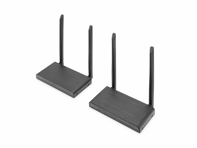 Digitus draadloze hdmi kvm extender set bereik tot 150 m ultrahd 4k/30hz pointtopoint hdmi loop out ir transmissie zwart - afbeelding 1 van  4