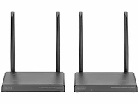 Digitus draadloze hdmi kvm extender set bereik tot 150 m ultrahd 4k/30hz pointtopoint hdmi loop out ir transmissie zwart - afbeelding 2 van  4