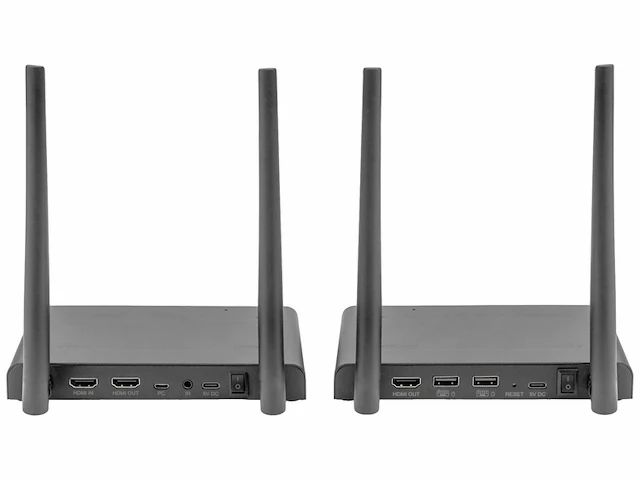 Digitus draadloze hdmi kvm extender set bereik tot 150 m ultrahd 4k/30hz pointtopoint hdmi loop out ir transmissie zwart - afbeelding 4 van  4