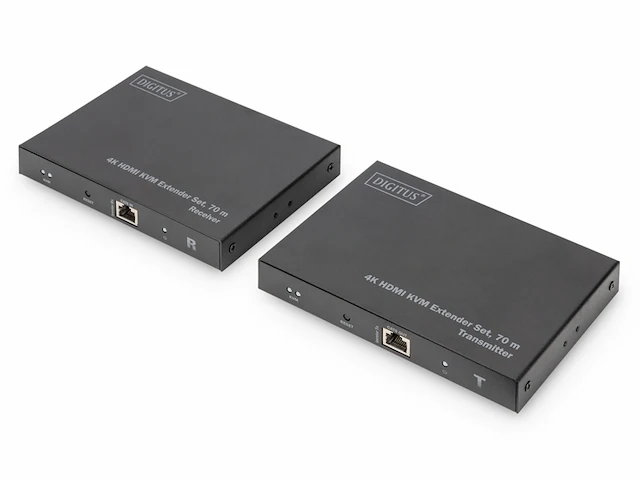 Digitus ds-55513 kvm-extender zender en ontvanger 4k hdmi 70 m zwart - afbeelding 1 van  5