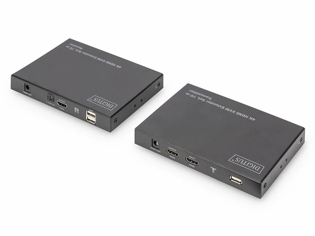 Digitus ds-55513 kvm-extender zender en ontvanger 4k hdmi 70 m zwart - afbeelding 3 van  5