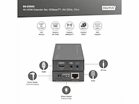 Digitus hdmi extender 4k/30hz zender & ontvanger hdbaset hdcp 2.2 bereik tot 70m zwart - afbeelding 2 van  3