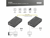 Digitus hdmi extender 4k/30hz zender & ontvanger hdbaset hdcp 2.2 bereik tot 70m zwart - afbeelding 3 van  3