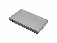Digitus universal docking st usb 3.0 7-p laptopdockingstation grijs - afbeelding 1 van  2