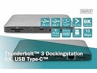 Digitus universal docking st usb 3.0 7-p laptopdockingstation grijs - afbeelding 2 van  2