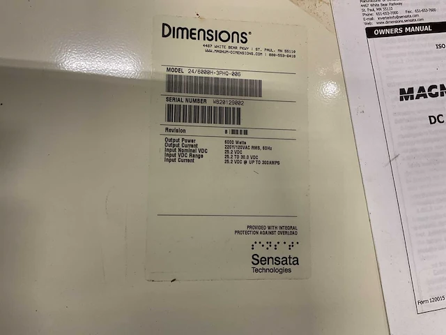Dimensions 24/6000h-3phq-006 piwer inverters - afbeelding 5 van  5