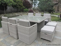 Dining set - 11-delig wicker cream - afbeelding 1 van  3