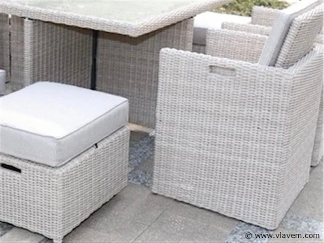 Dining set - 11-delig wicker cream - afbeelding 2 van  3