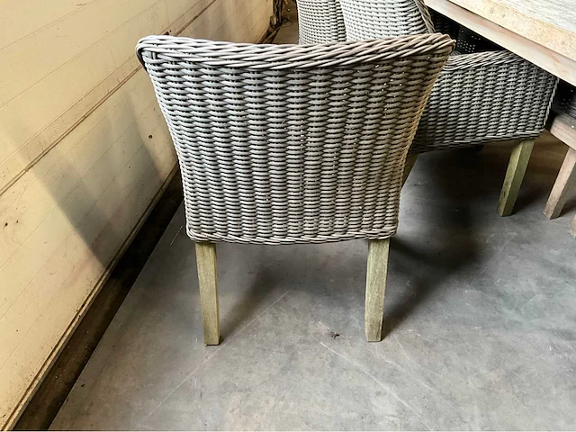 Dining wicker tuinstoel (6x) - afbeelding 3 van  4